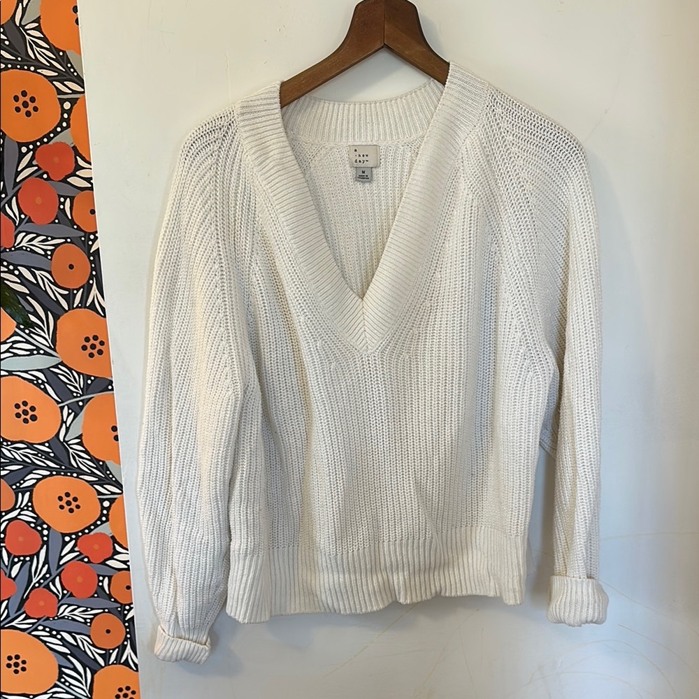 A New Day cream cable knit sweater | Medium